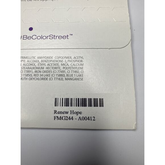 NWT Color Street “Renew Hope” Blue Holographic Glitter Nail Strips - Picture 3 of 4